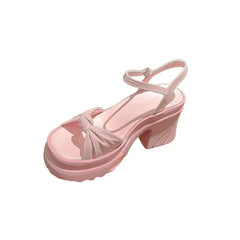 Grunge Platform PU Leather Ankle Strap Shoes Euro Size