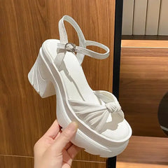 Grunge Platform PU Leather Ankle Strap Shoes Euro Size