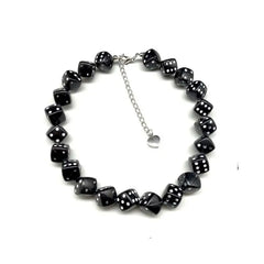Grunge Retro Dice Necklace with Multilayer Chain black