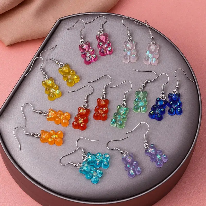 Gummy Bear Cartoon Dangle Earrings