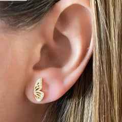 Half Butterfly Stud Earrings for Everyday Wear