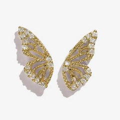 Half Butterfly Stud Earrings for Everyday Wear