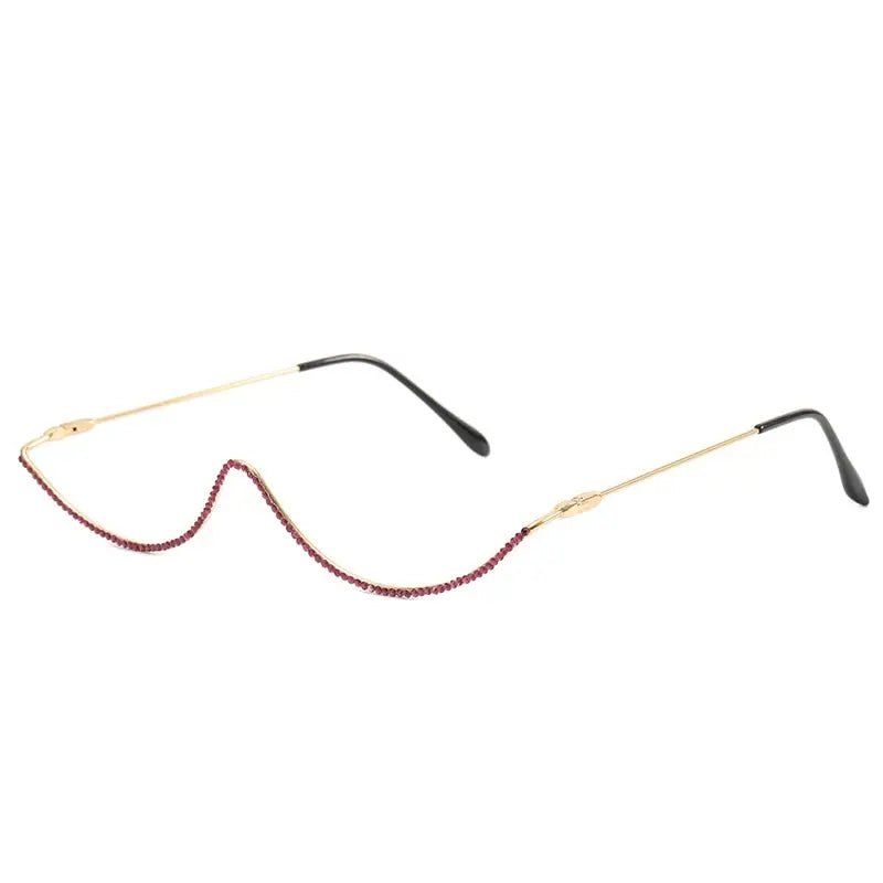 Half Oval Decorative Metal Frame Glasses