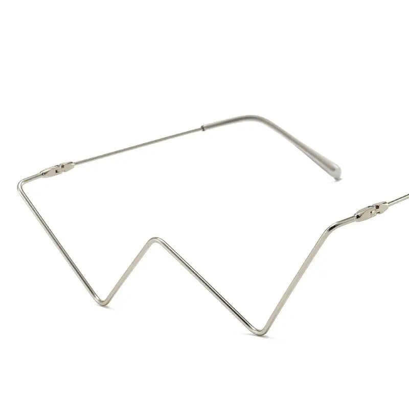 Half Triangle Decorative Metal Frame Glasses