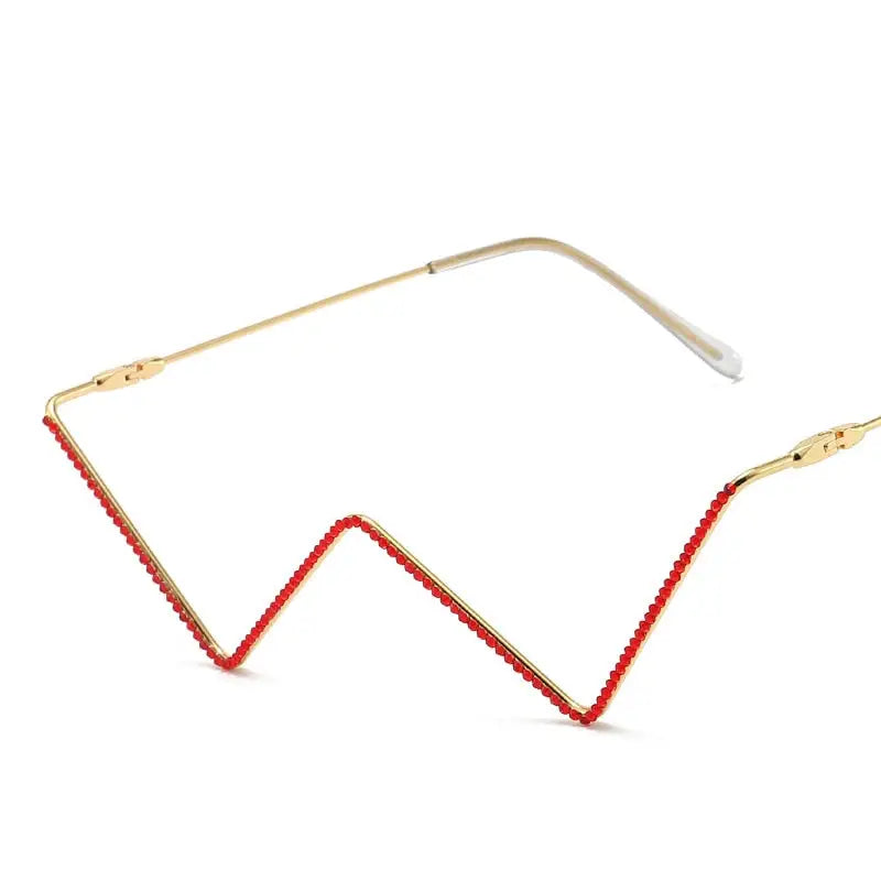 Half Triangle Decorative Metal Frame Glasses