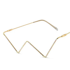 Half Triangle Decorative Metal Frame Glasses