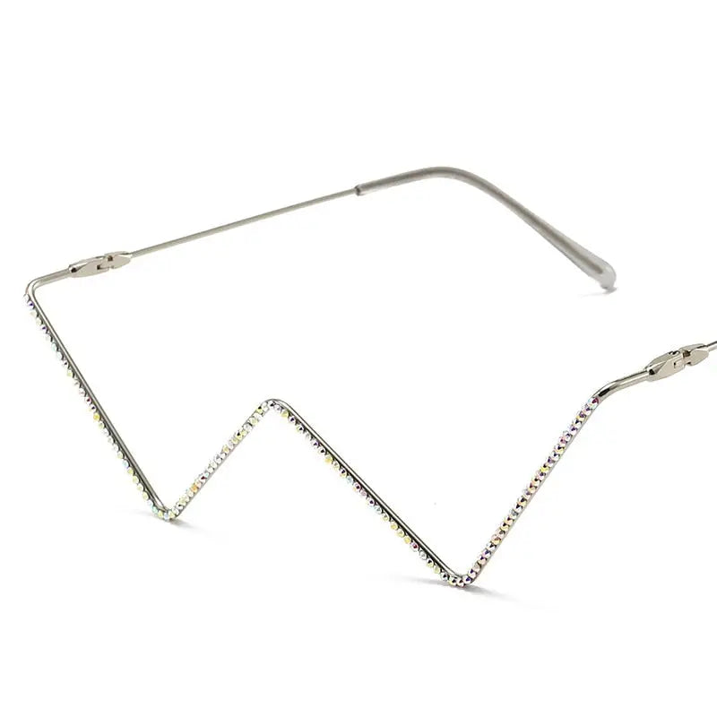 Half Triangle Decorative Metal Frame Glasses