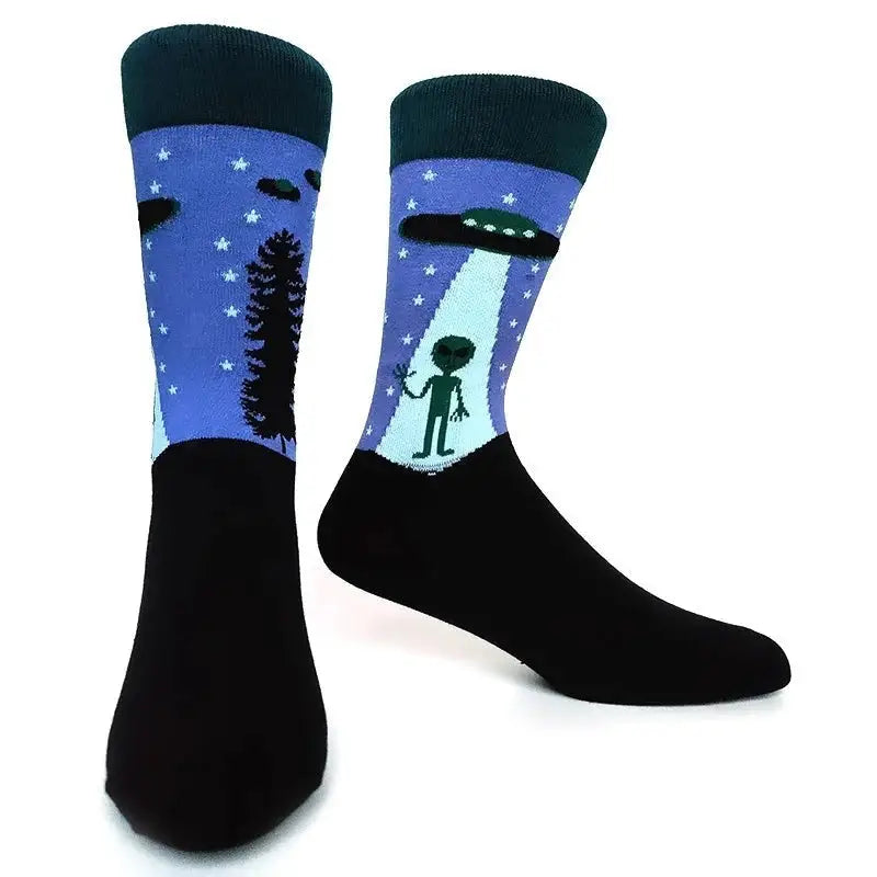Halloween Funky Print Socks - Blue / 39-45