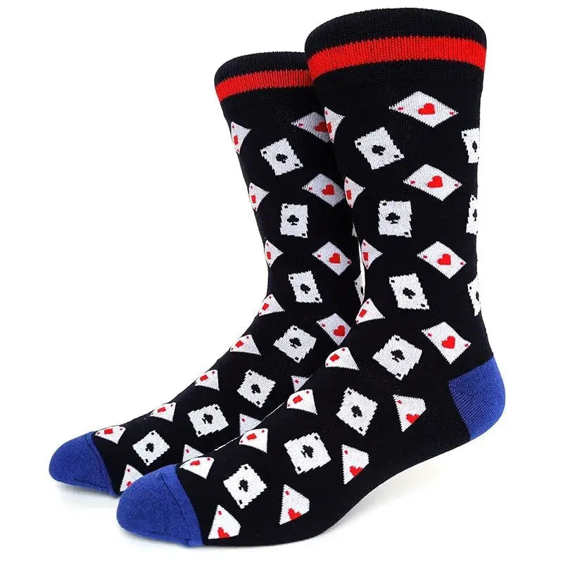 Halloween Funky Print Socks for Adults Black - Blue / 39-45