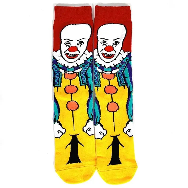 Halloween Funky Print Socks for Adults Yellow. / 39-45