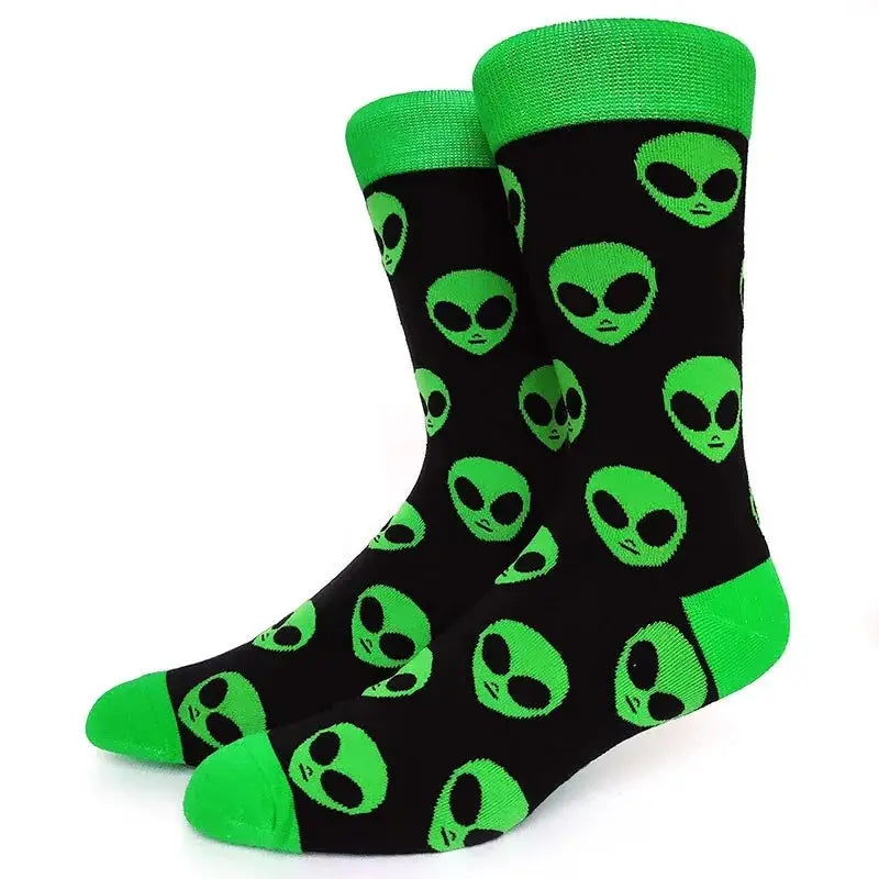 Halloween Funky Print Socks - Green / 39-45