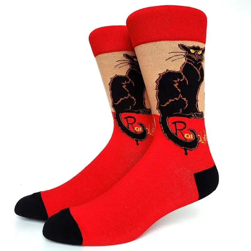 Halloween Funky Print Socks - Red / 39-45