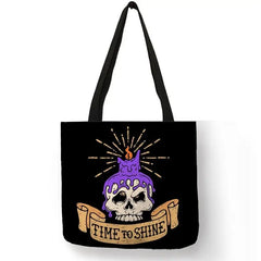 Halloween Large Capacity Eco Reusable Shopping Bag Beige