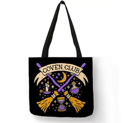 Halloween Large Capacity Eco Reusable Shopping Bag Black