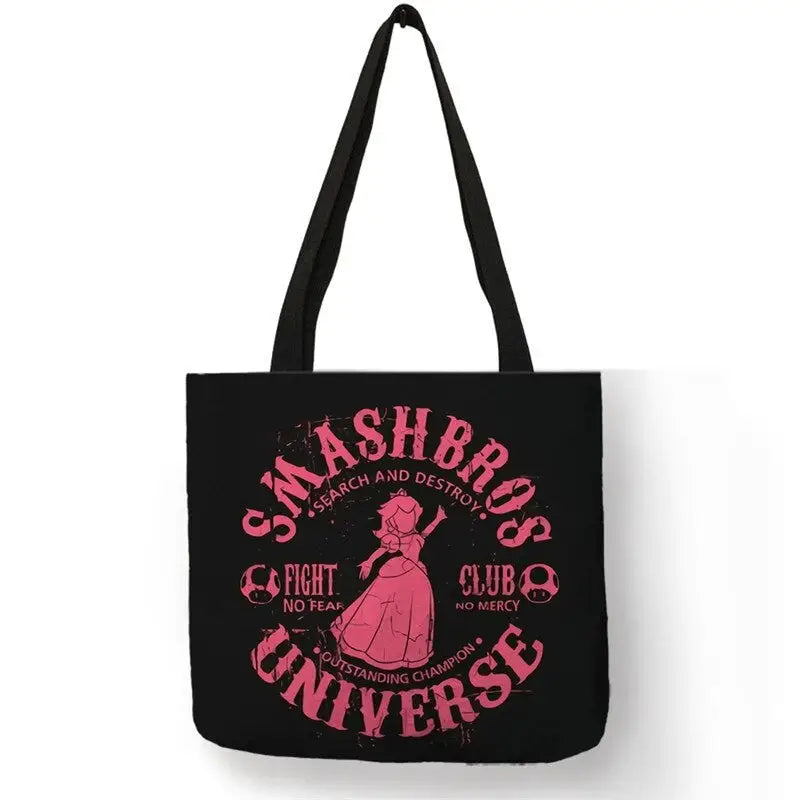 Halloween Large Capacity Eco Reusable Shopping Bag Fucsia