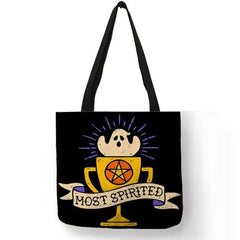 Halloween Large Capacity Eco Reusable Shopping Bag Yellow.