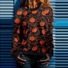 Halloween Print Long Sleeve Sweatshirt