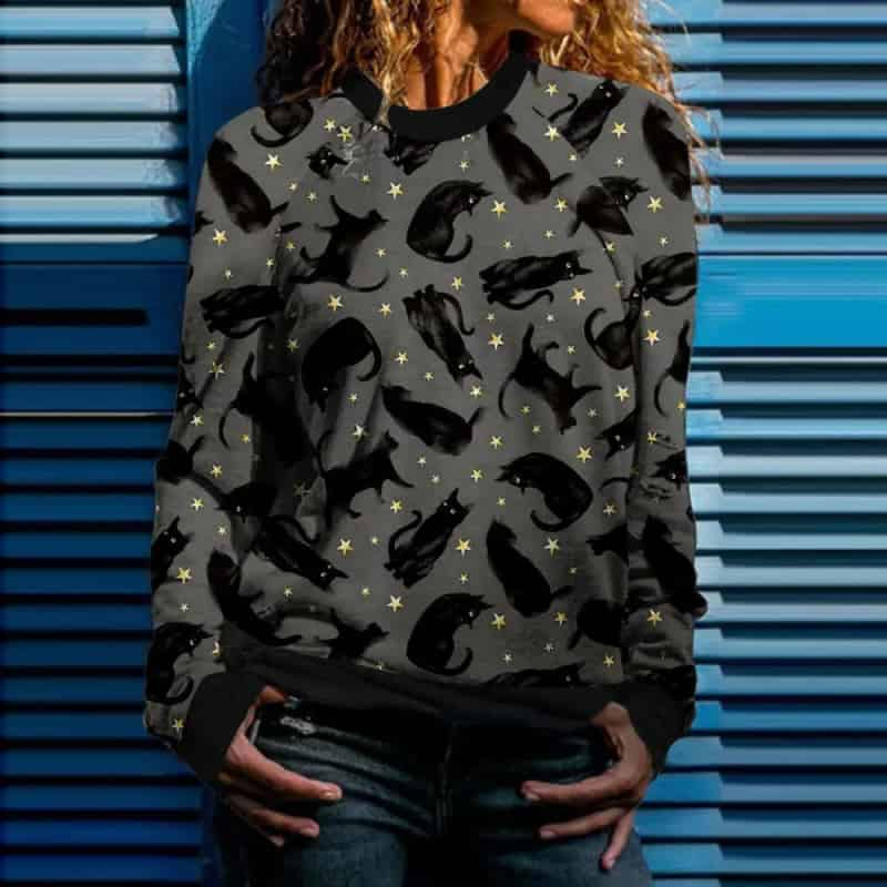 Halloween Print Long Sleeve Sweatshirt