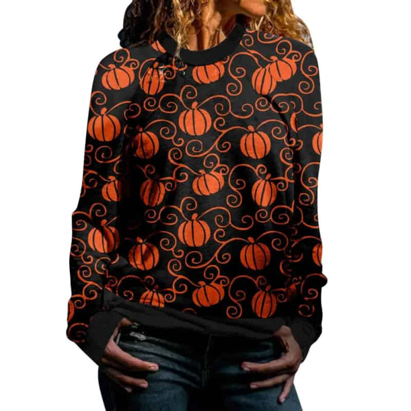 Halloween Print Long Sleeve Sweatshirt