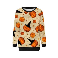 Halloween Print Long Sleeve Sweatshirt