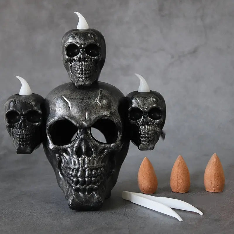 Halloween Smoke Horror Skull Head Lamp - Silver / One Size