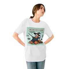 Halloween T-Shirt Mystic Moonlight Witch in Leaf Pile