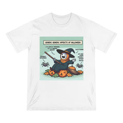 Halloween T-Shirt Mystic Moonlight Witch in Leaf Pile White