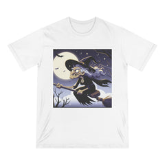 Halloween T-Shirt with Funny Witch Design White / XS
