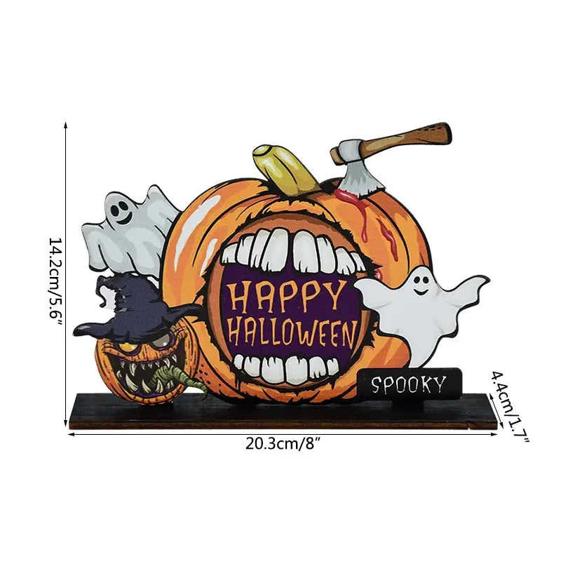 Halloween Wooden Ornaments Pumpkin Ghost