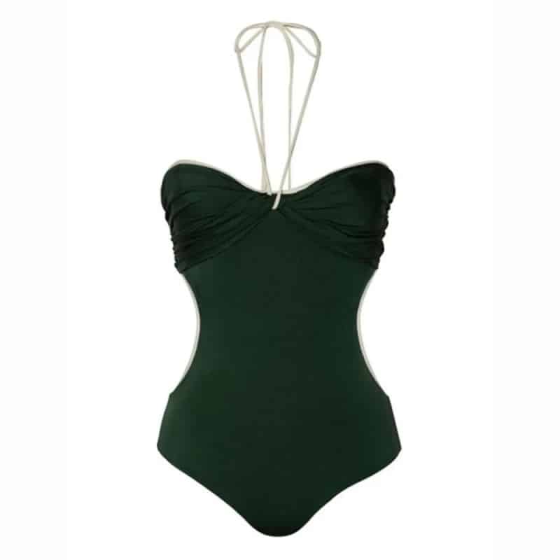 Halter Neck Backless One Piece Swimsuit for Women