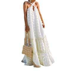 Halter Neckline Bohemian Maxi Dress for Day or Evening Wear