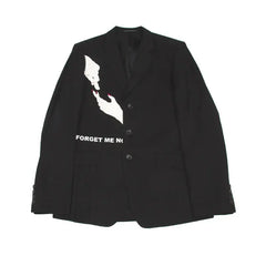 Hand Embroidered Wool Suit Jacket for Men Black / S