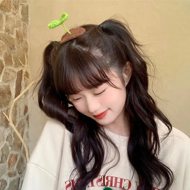 Hand Woven Grass Clip Hairpin Hair Accessories Green