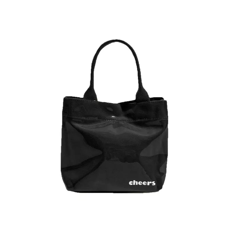 Handbag Cheers Waterproof Double Strap Square Tote Black