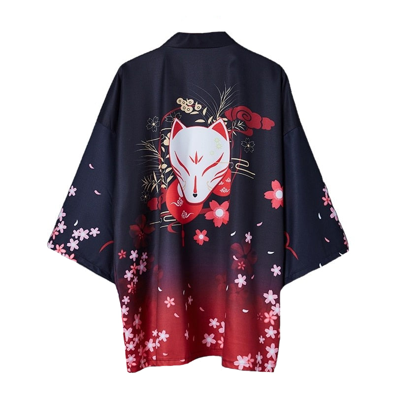 Harajuku Aesthetic Japanese Kimono - Black Pink / One Size -
