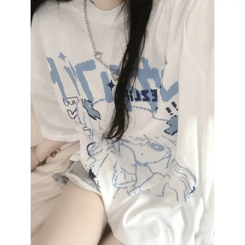 Harajuku Anime Pastel Goth Print T-Shirts