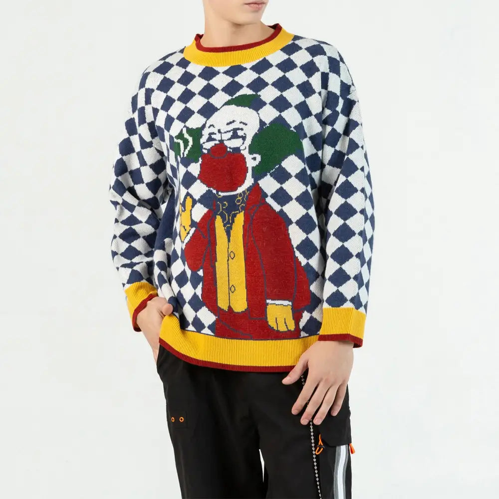 Harajuku Cartoon Krusty Cool Pullover Sweater