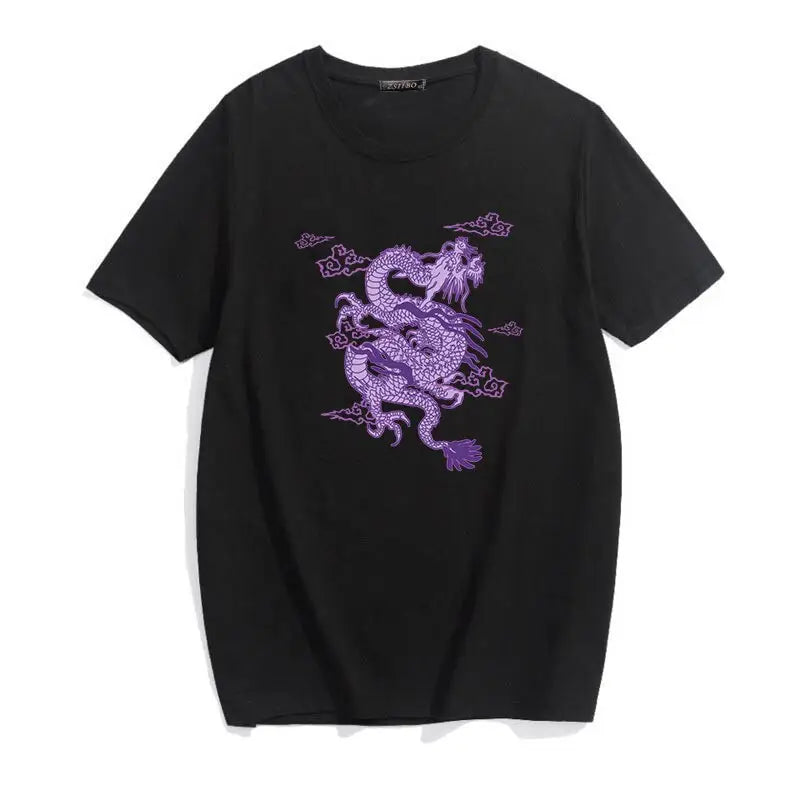 Harajuku Chinese Dragon Loose T-shirt