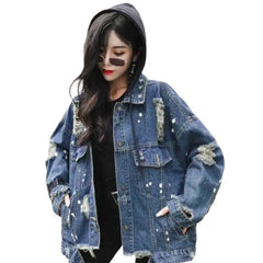 Harajuku Embroidery Denim Jacket for Urban Streetwear