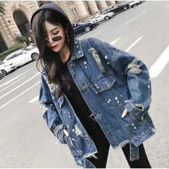 Harajuku Embroidery Denim Jacket for Urban Streetwear