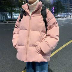 Harajuku Fashion Oversize Winter Coat for Cold Weather Pink