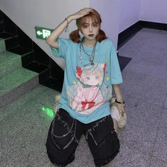 Harajuku Girl Oversized T-shirt - T-Shirt