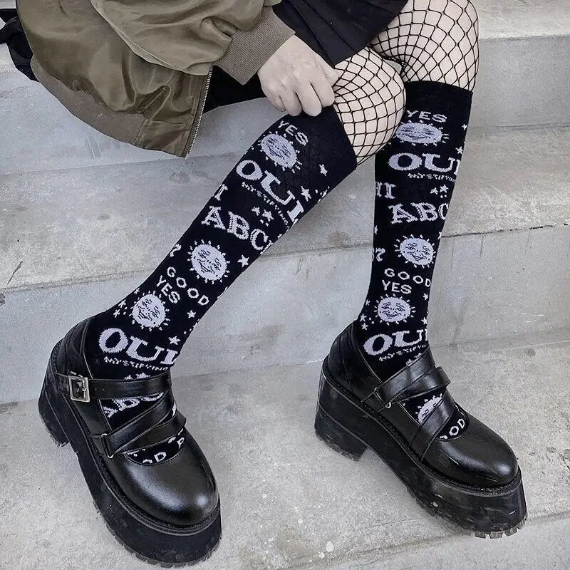 Harajuku Gothic Dark Knee Socks