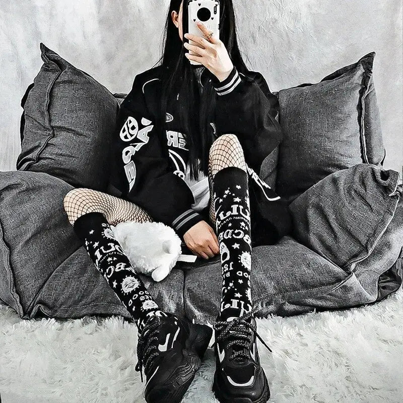 Harajuku Gothic Dark Knee Socks