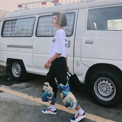 Harajuku Great Wave Pants Spandex Polyester