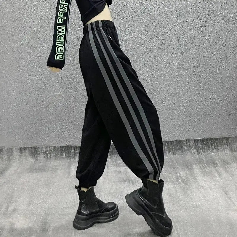 Harajuku High Waist Stripe Loose Harem Pants