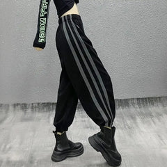 Harajuku High Waist Stripe Loose Harem Pants