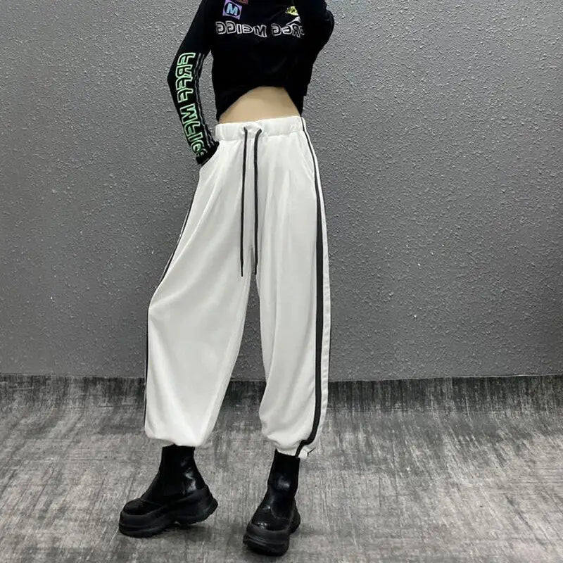 Harajuku High Waist Stripe Loose Harem Pants