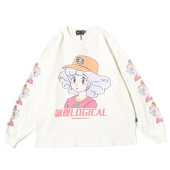 Harajuku Kawaii Oversized Cartoon Sweatshirt White / L