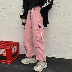 Harajuku Loose Cargo Pants Hip Hop Joggers Multi-Pokets